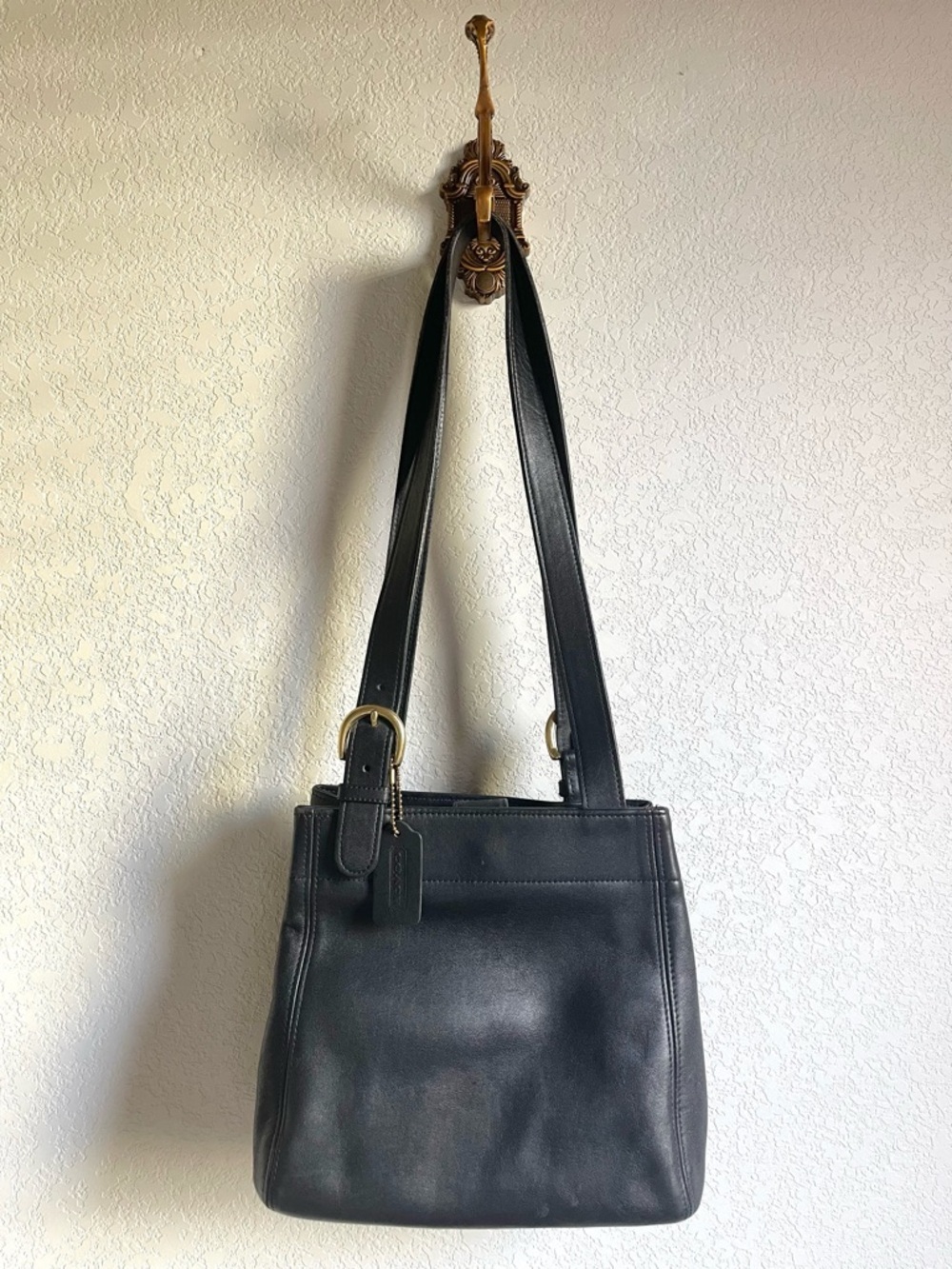 Coach Vintage Black Leather Soho Bag with Gold Hardware